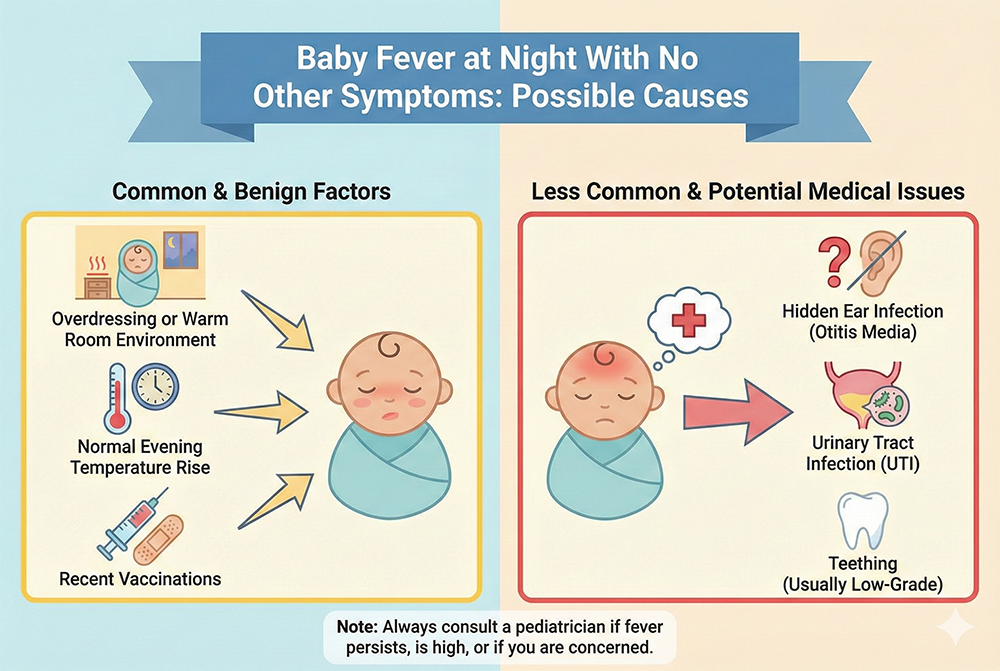 Baby Fever at Night With No Other Symptoms: Causes, Care, and When to Worry
