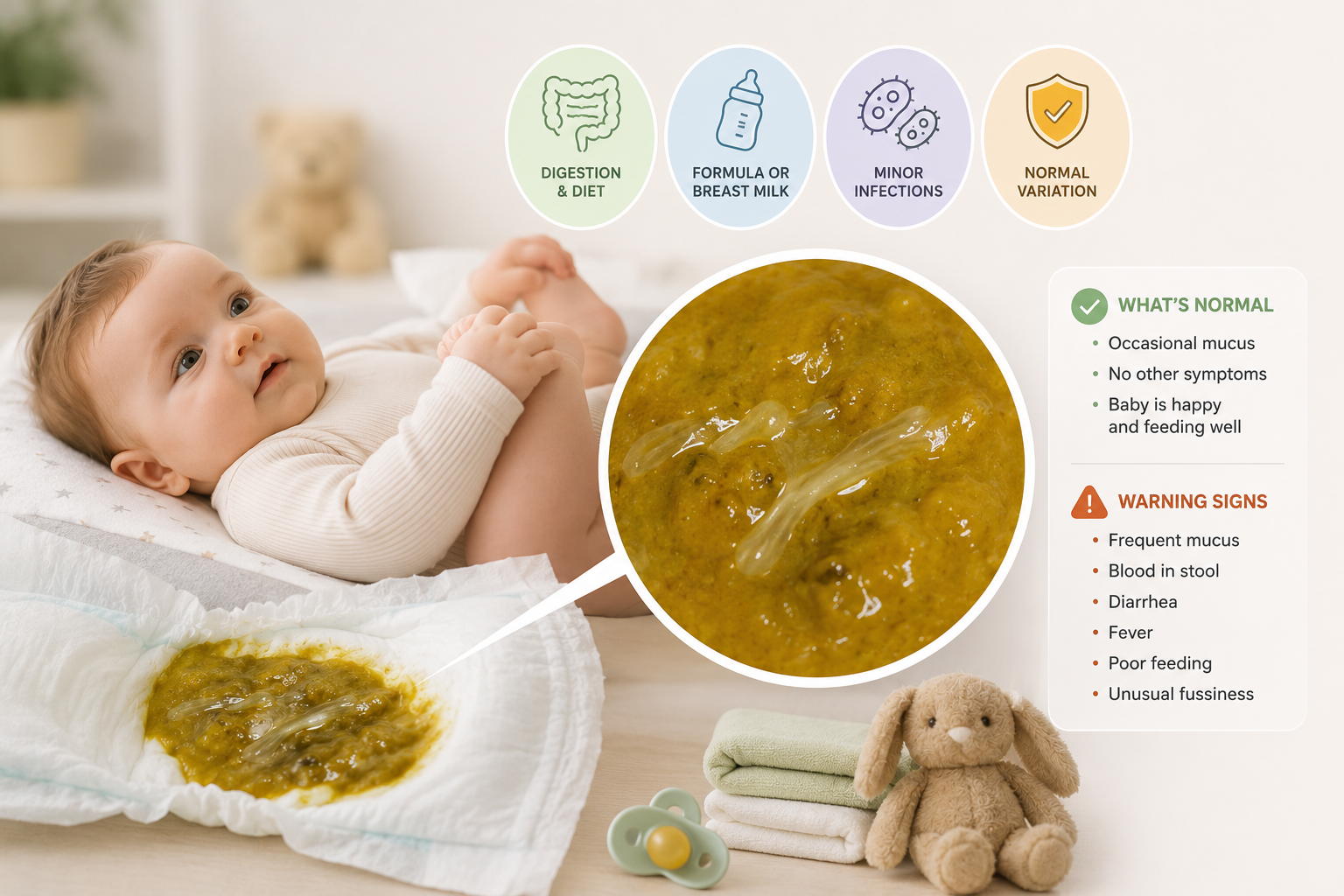Mucus in Baby Poop: Common Causes, What’s Normal, and Warning Signs