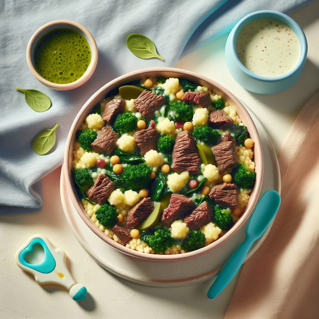 Beef Couscous Spinach Mash