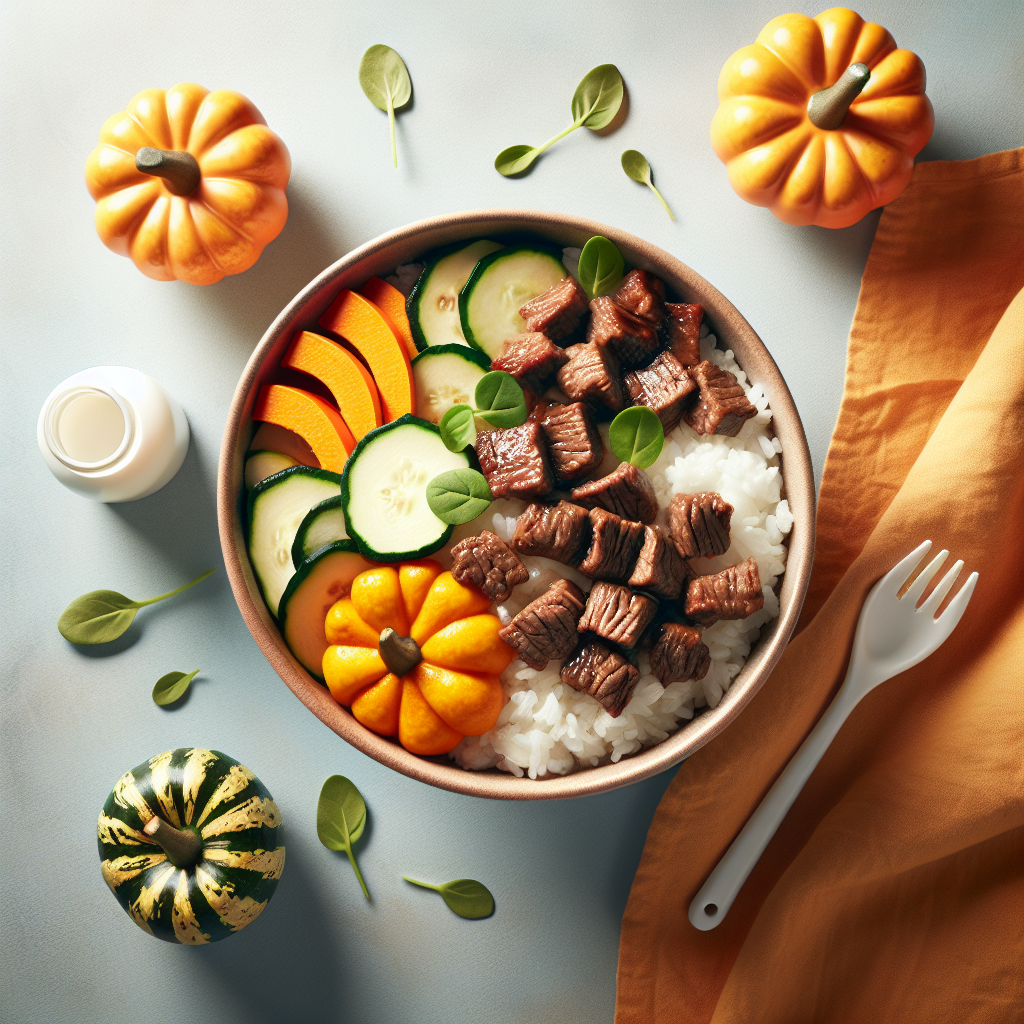 Beef Pumpkin Veggie Rice Bowl
