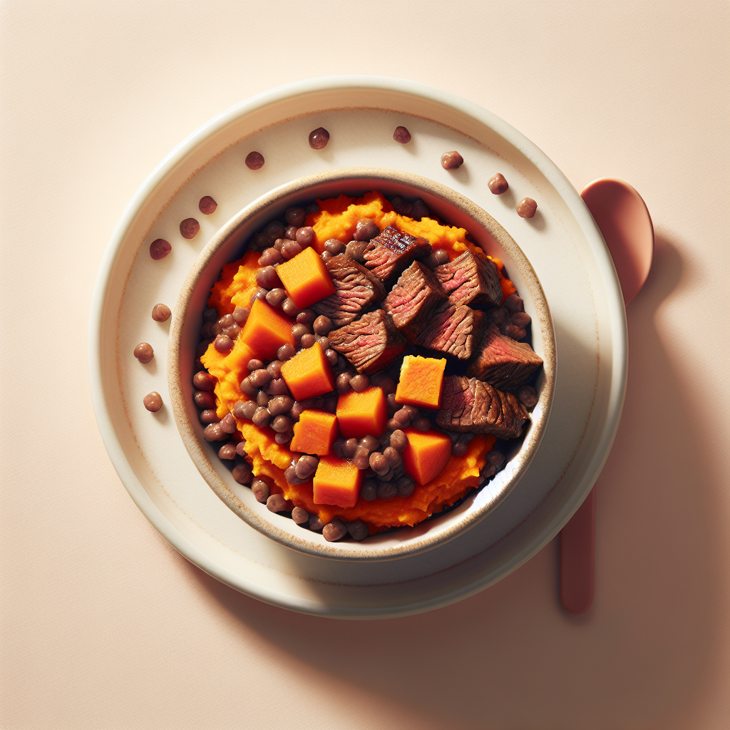 Beef Sweet Potato Lentil Mash