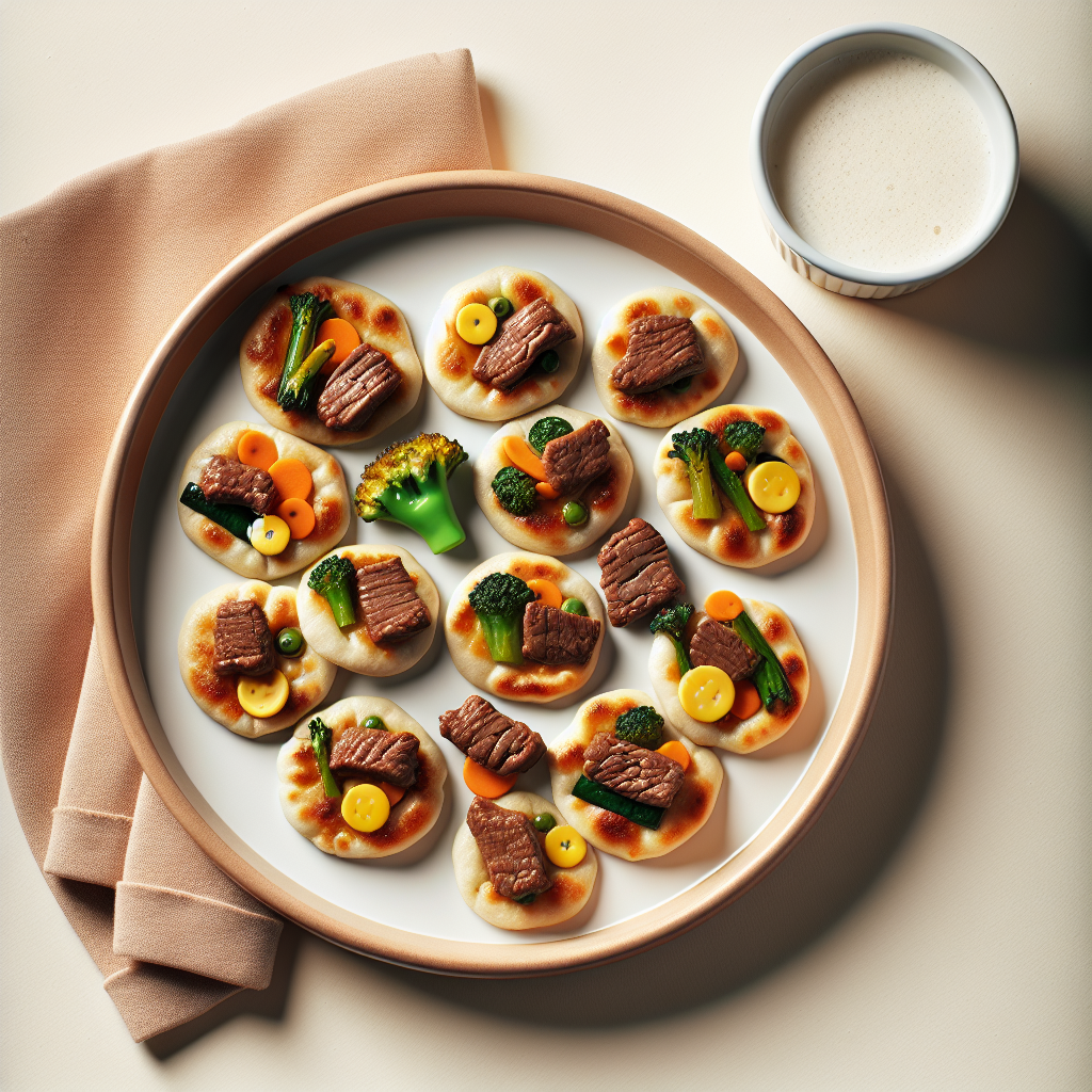 Beef Veggie Flatbread Bites
