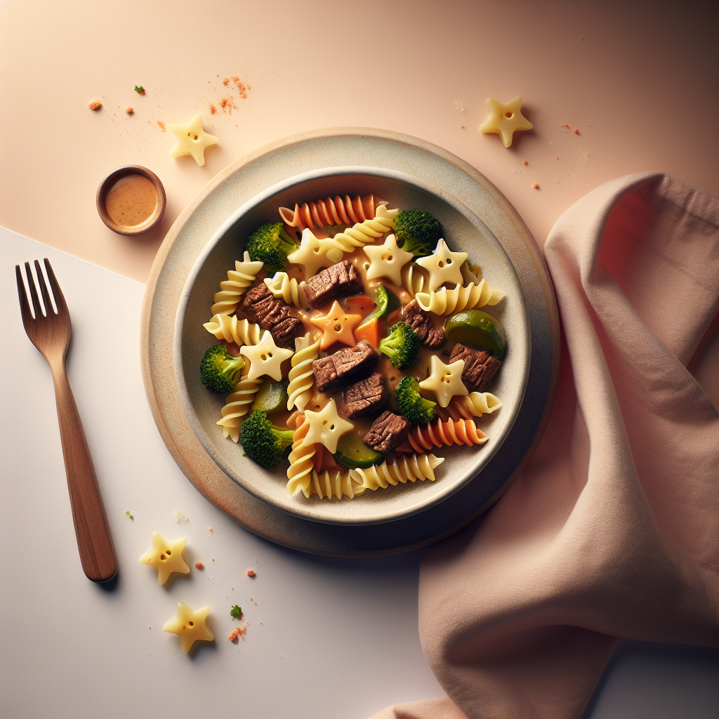 Beef Veggie Pasta Stars