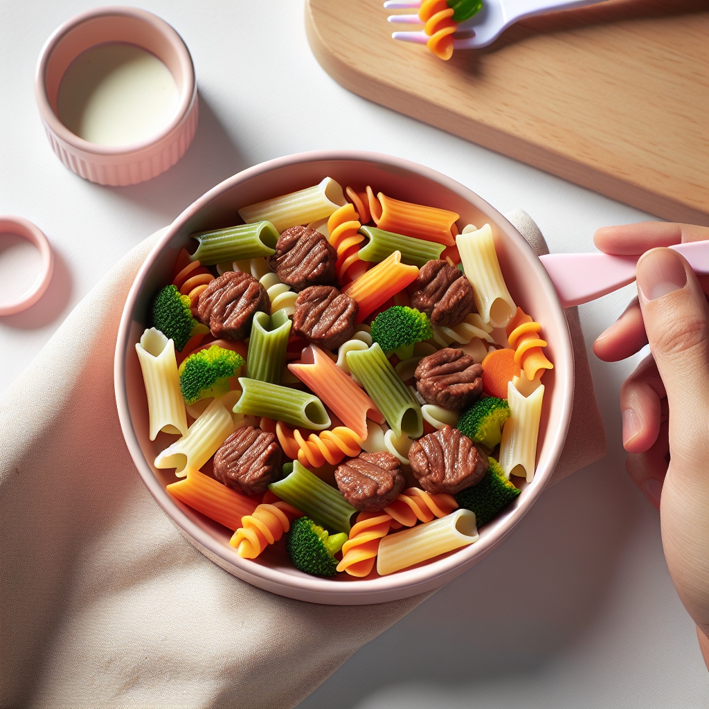 Beef Veggie Pasta Wheels