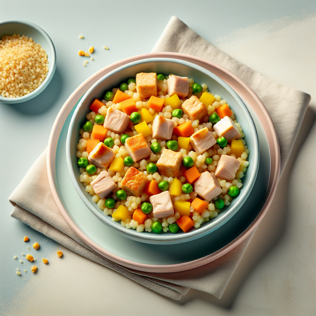 Chicken Bulgur Pea Veggie Cubes