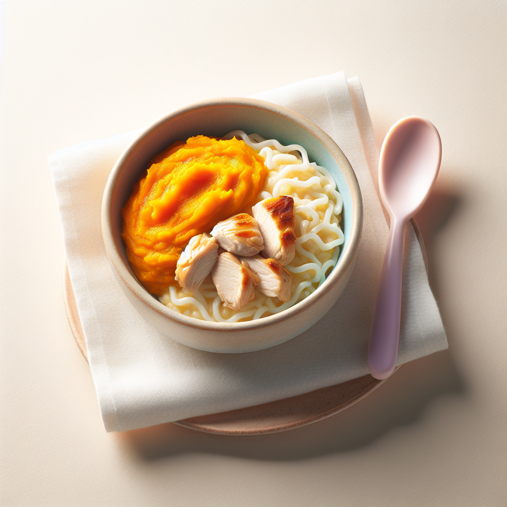 Chicken Rice Noodle Sweet Potato Mash