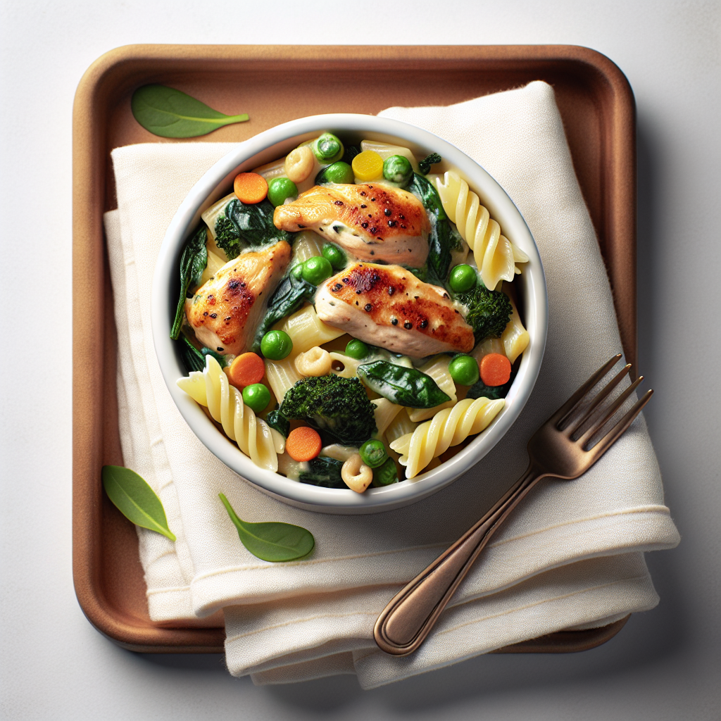 Chicken Spinach Veggie Pasta Bake