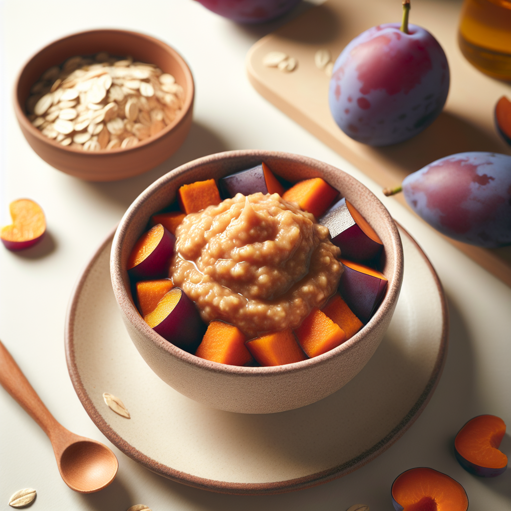 Plum Sweet Potato Oat Purée