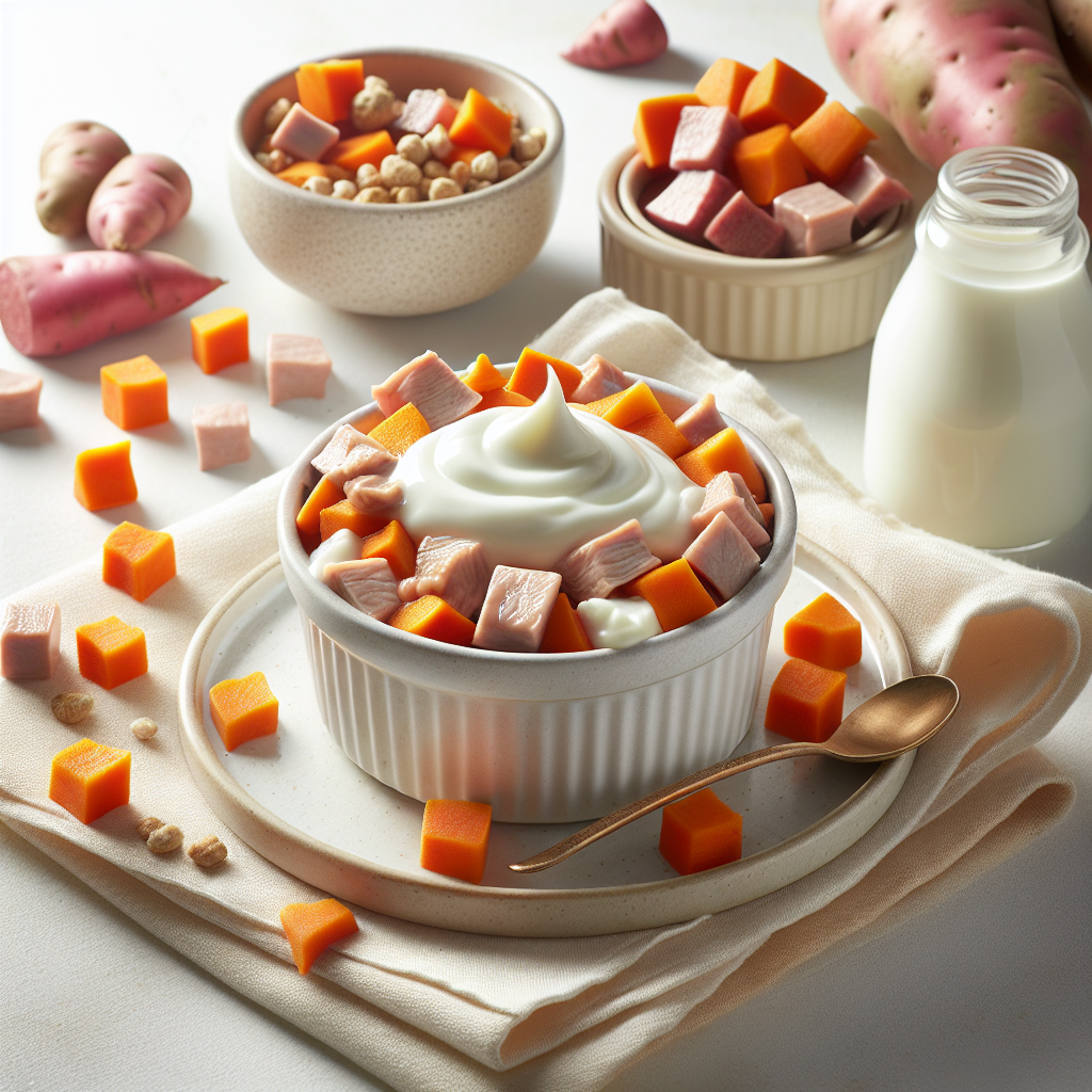 Turkey Yogurt Sweet Potato Veggie Cubes